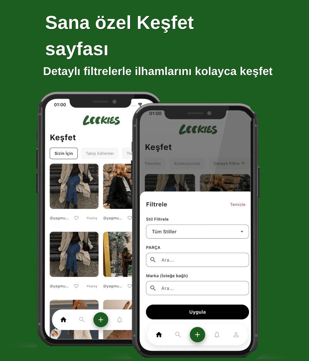 Keşfet akışı — Sana göre şekillenen bir For You sayfası.